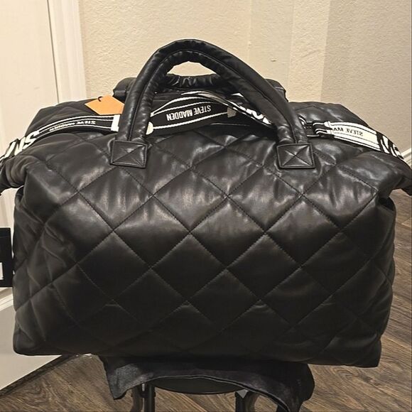 Steve Madden BGlaze Quilted Weekender- Black - Picture 9 of 9
